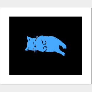 Blue Cat Sleeping Posters and Art